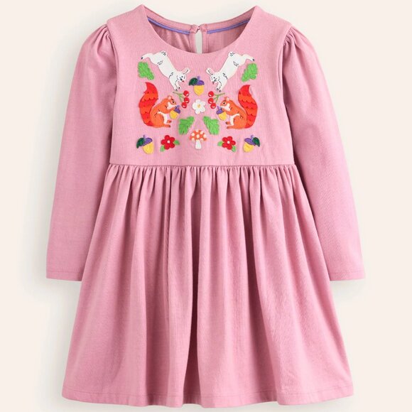NWT Mini Boden Nellie Appliqué Flare Dress